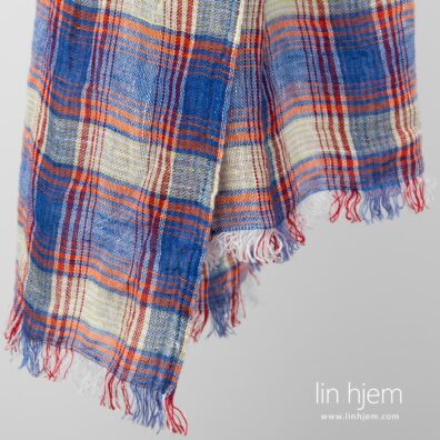 Lin sjal i blå farge, LOTTO MAX.