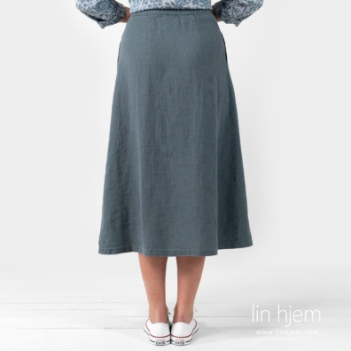 Grå farget skjørt av lin.