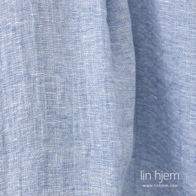 Blåaktig 100% linstoff, vasket.