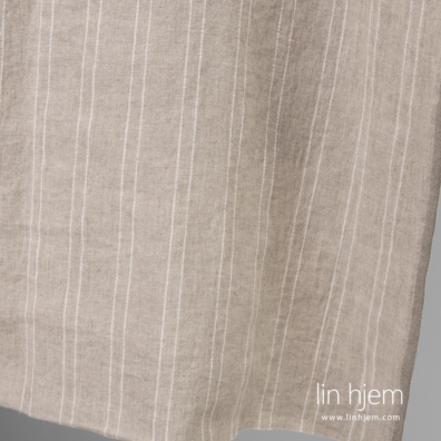 Stripete vasket naturlig linstoff.