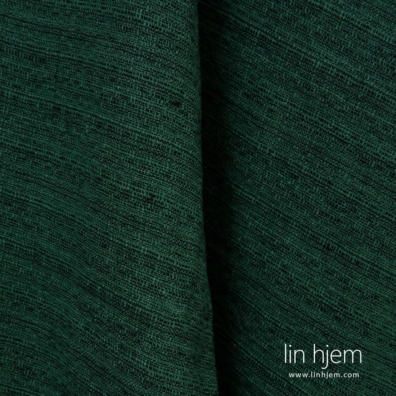 Grønt-svart vasket linstoff.