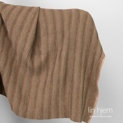 Vasket brunt vaffel halvlin stoff.