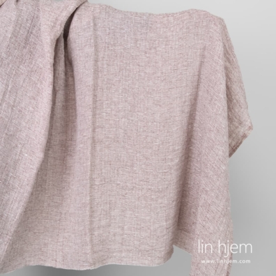 Vasket mønstret brunt linstoff, melange.