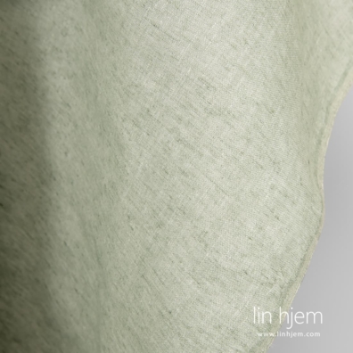 Grønnaktig 100% linstoff, bredt.