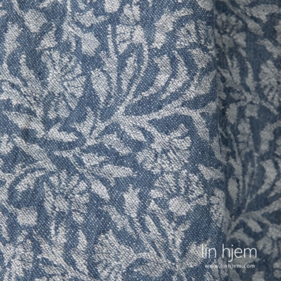 Vasket blomstret lin-bomulls stoff.