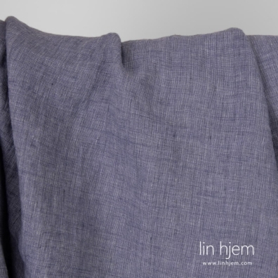 Vasket 100% linstoff i grå-lilla farge.