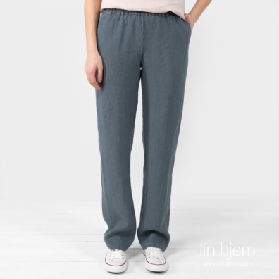 VERONA blåaktig grå linbukse.