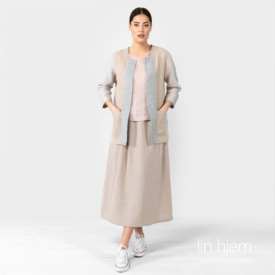 Linskjørt i lys grå farge, LUNGO.