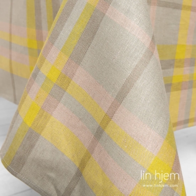 Linduk i grå-gule ruter.