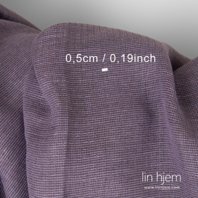 Gjennomsiktig lin-bomulls stoff i lilla farge.