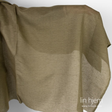 Grønt gjennomsiktig stripete halvlin stoff.