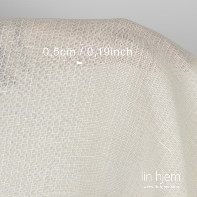 Lin-bomulls stoff i striper, brunaktig.