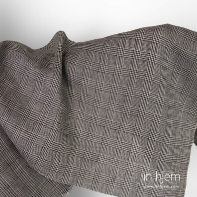 Linstoff med svarte og grå ruter