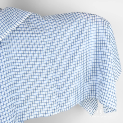 Hvitt og blått gjennomsiktig linstoff i ruter