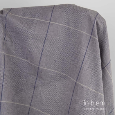 Bredt gråblått halvlin stoff