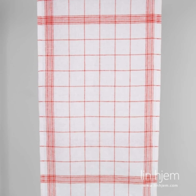 Linstoff med røde ruter