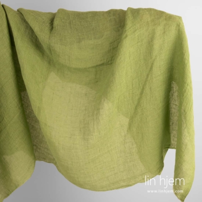 Vasket grønn gjennomsiktig linstoff