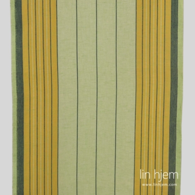Grønnaktig håndkle av lin / bomullsstoff med striper