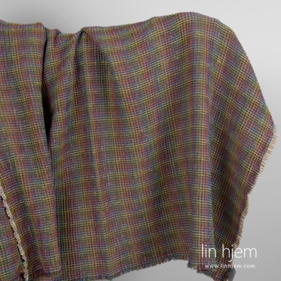 Brunt lin bomullsstoff i vaffel, vasket