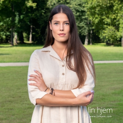 Beige linkjole med knapper foran