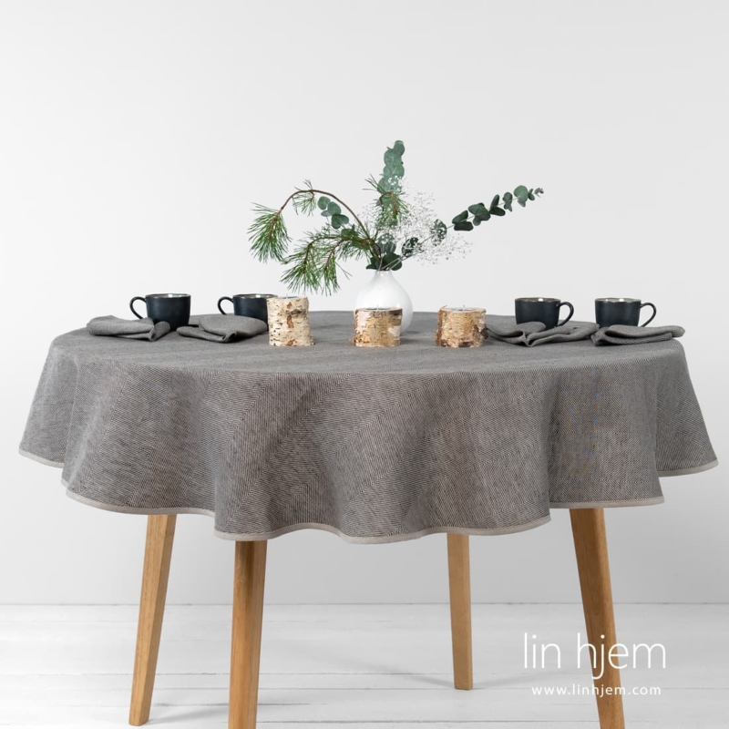 MINERAL rund (oval) gr&aring; duk