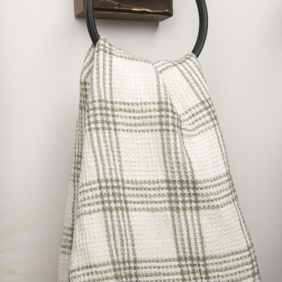 BYLI hvitt lin - bomull håndkle