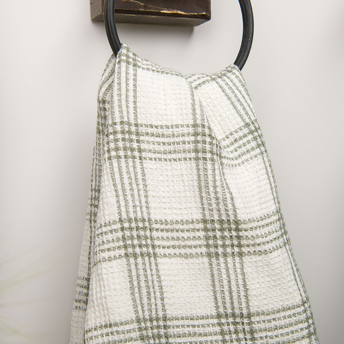 BYLI hvitt lin - bomull håndkle