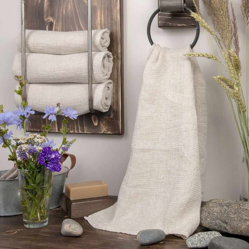 PURO lys gr&aring; lin h&aring;ndkle