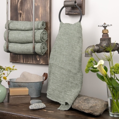 Grønt lin håndkle MARGO