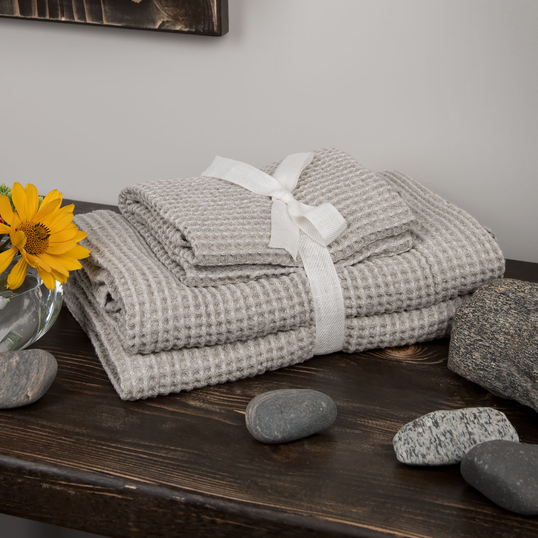 Beige håndklesett KOKO