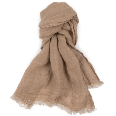 FINO lysebrunt lin sjal