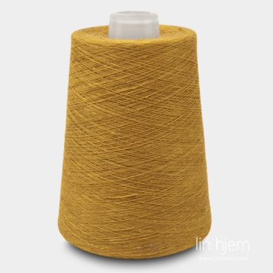 Lingarn i gylden okerfarge for strikking, hekling, veving