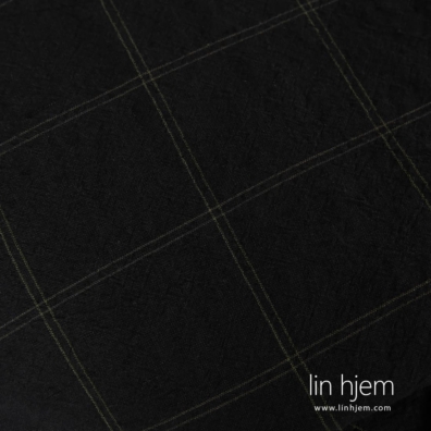 Sengetøy laget av svart-mørkegrønn rutete lin-bomullstoff