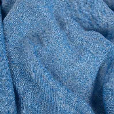 Gråblått linstoff, vasket
