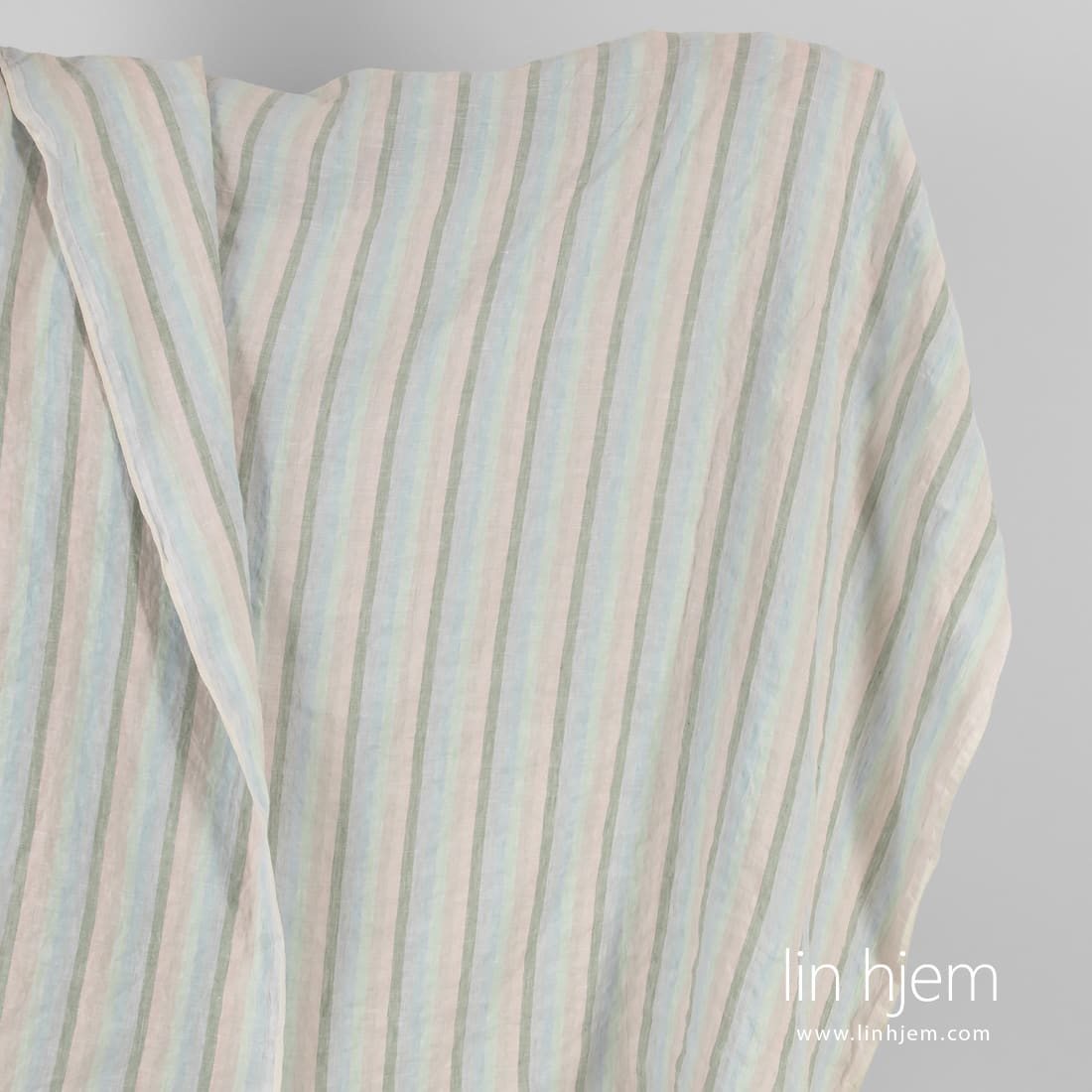 Linstoff stripet vasket