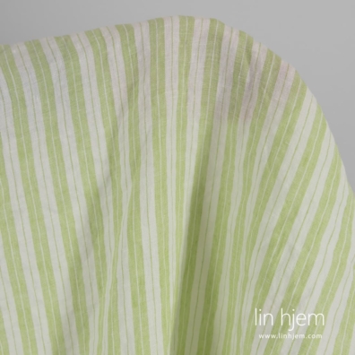 Lysegrønn stripete linstoff spesielt vasket, mykt, skånsomt