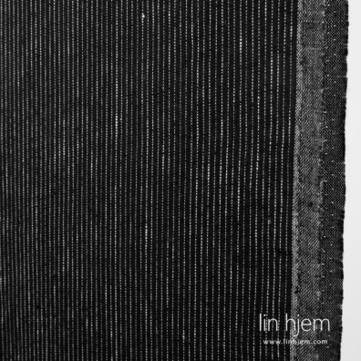Linstoff svart med hvite striper, 50cm bredt