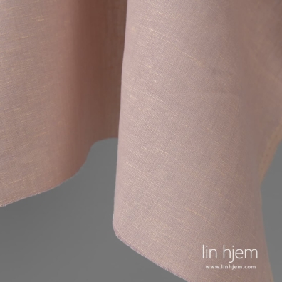 Lin-bomullsstoff vevd av krem ​​og lilla garn