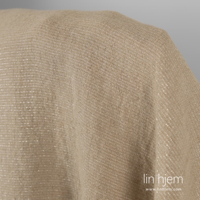 Linstoff mørk beige med sølvglans spesielt vasket, mykt, skånsomt