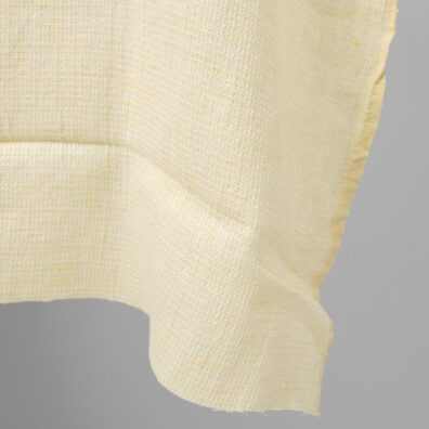 Blek gul - hvit melert vaffel linstoff, vasket