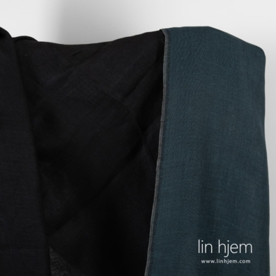 Dobbeltsidig Linstoff I Blå Og Sort Farge