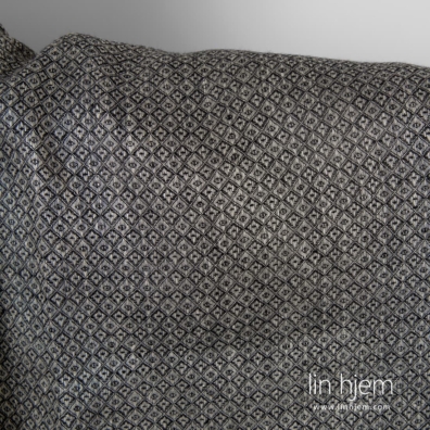 Linstoff svart og naturgrå mønstret