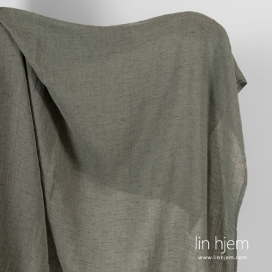 Grå lin bomullsstoff i liten delikat design, vasket