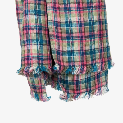 FORUM rutete lin sjal med frynser