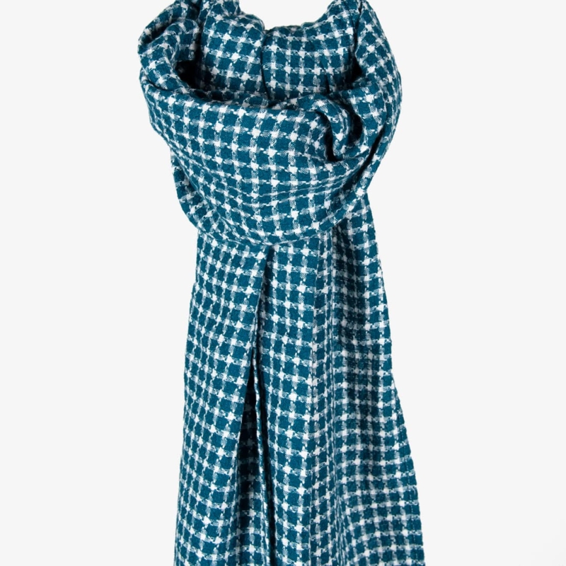 ULTRA m&oslash;rk turkis linsjal