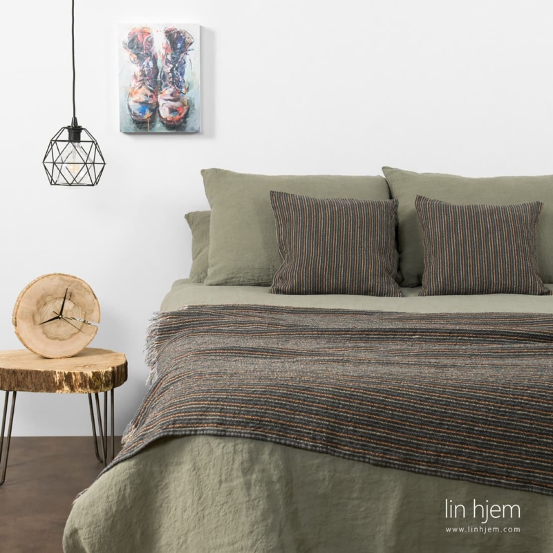 Gr&oslash;nnaktig gr&aring;tt sengesett VAGABOND