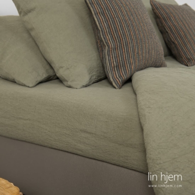 Grønnaktig grått laken / stretchlaken VAGABOND.