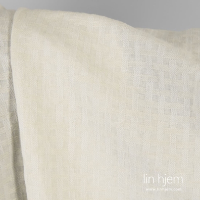 Lin bomull stoff kremfarget mønstret vasket, mykt, skånsomt