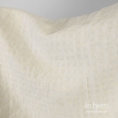 Lin bomull stoff kremfarget mønstret vasket passer til å sy klær og hjemmetekstiler
