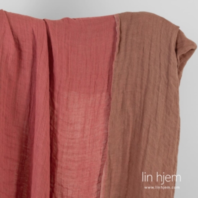 Vasket tosidig brun-rosa linstoff